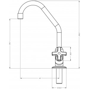 Torneira Cozinha Mesa Bica Móvel 1167 Alfa C34 Cromado Esteves VTM200CWG