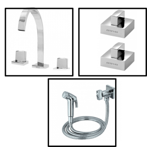 Conjunto Basic C67 Misturador Acabamentos e Ducha Higiênica 