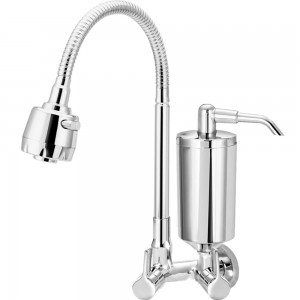 Torneira Cozinha Parede Com Filtro e Ducha ¼ Volta Bica Articulada  Clean C62 Cromado Esteves VTF900CWB