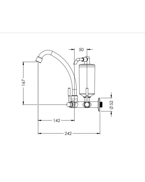 Torneira Cozinha Parede Com Filtro ABS ¼ Volta Stilo C31 Cromado Esteves VTF700CWB Torneira Cozinha Parede Com Filtro ABS ¼ Volta Stilo C31 Cromado Esteves VTF700CWB