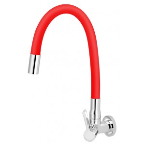 Torneira Cozinha Parede Bica Articulada Vermelha Versata Esteves VTP567CWB