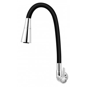 Torneira Cozinha Parede Bica Articulada Preta com Ducha Clean C62 Esteves VTP622CWB