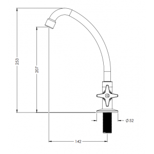 Torneira Cozinha Mesa Bica Móvel 1167 Eco C23 Cromado Esteves VTM023CWG