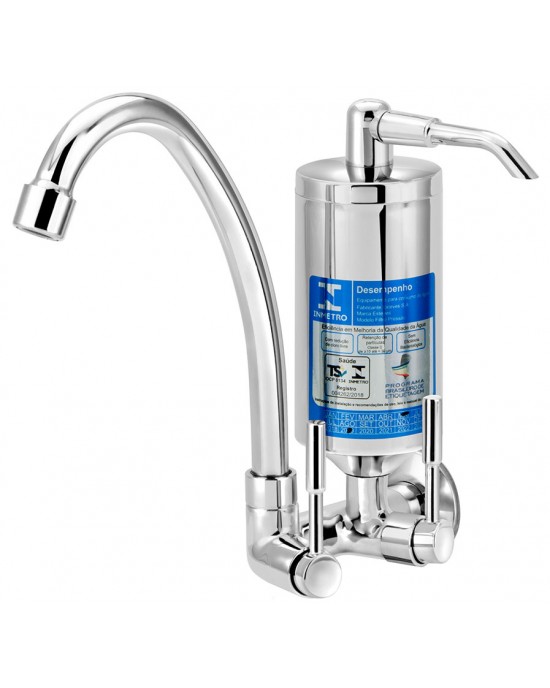 Torneira Cozinha Parede Com Filtro ABS ¼ Volta Stilo C31 Cromado Esteves VTF700CWB Torneira Cozinha Parede Com Filtro ABS ¼ Volta Stilo C31 Cromado Esteves VTF700CWB