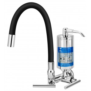 Torneira Cozinha Parede Com Filtro ABS ¼ Volta Bica Articulável Preta Omega C61 Cromado Esteves VTF262CWB