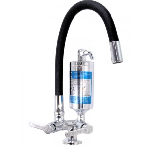 Torneira Cozinha Mesa Com Filtro ABS ¼ Volta Bica Articulável Preta Omega C61 Cromado Esteves VTF462CWB