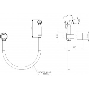 Ducha Higiênica Com Registro Sem Derivação 1984 ¼ Volta Mônaco Plus C40 Cromado Esteves VAB484WWB