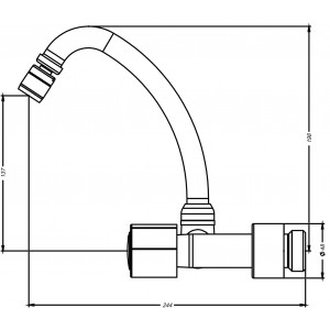 Misturador Cozinha Parede Bica Móvel ¼ Volta 1258 Mônaco C40 Cromado Esteves VMP691CWB