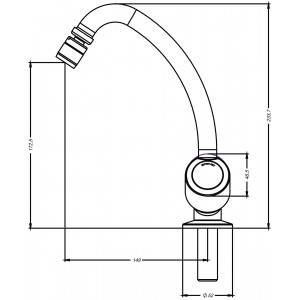 Torneira Cozinha Mesa Bica Móvel ¼ Volta 1167 Mônaco C40 Cromado Esteves VTM040CWB