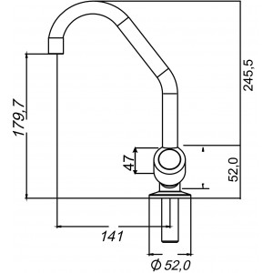 Torneira Cozinha Mesa Bica Móvel ¼ Volta 1167 Mônaco Plus C40 Cromado Esteves VTM140CWB