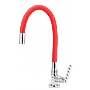 Torneira Cozinha Mesa Bica Articulada Vermelha Versata Esteves VTM067CWB