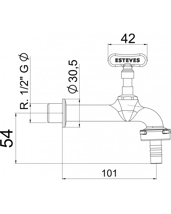 Torneira Uso Geral Jardim e Tanque 1153 Pop C21 Cromado Esteves VTJ321CWG