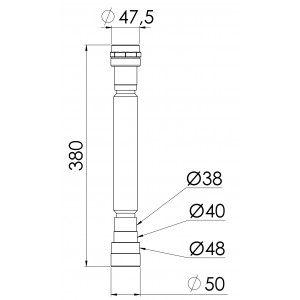 Tubo Extensível 7/8-1.1/41.1/2X40/50Mm Porca Plástica Branco Esteves VLP420WWG