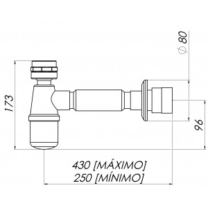 Sifão Universal Saída Extensível Porca Plástica Branco Esteves VSP250WWG