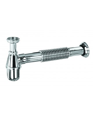Sifão Cozinha Corrugado 1.1/2X2 Tubo Saida 30cm Dn50 Cromado Esteves VSM182CWB - com adaptador para 2"