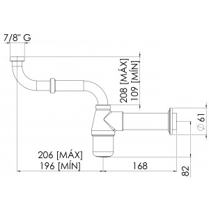 Sifão Lavatório Cruzado Regulável 1X1.1/2 Cromado Esteves VSC026CWC