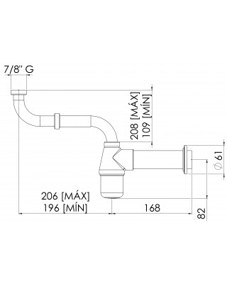 Sifão Lavatório Cruzado Regulável 1X1.1/2 Cromado Esteves VSC026CWC