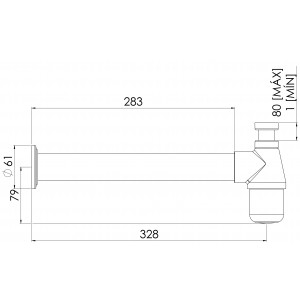 Sifão Lavatório Regulável 1X1.1/2 Tubo Entrada 20 cm e Saída 30cm Cromado Esteves