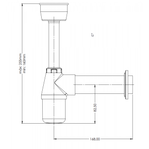 Sifão Mictório Regulável 2 Cromado Esteves VSM084CWG - com luva adaptável para 2"