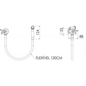 Ducha Higiênica Com Registro Sem Derivação 1984 Trip C25 Cromado Esteves VAB128CWB
