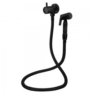 Ducha Higiênica Com Registro Sem Derivação 1984 ¼ Volta Clean Preta Esteves VAB489PWB