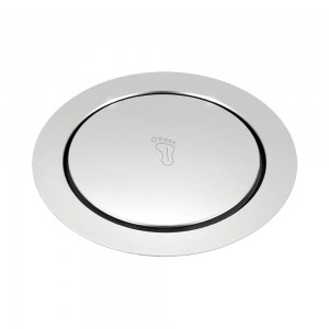 Grelha Inox Pop Up  Click Redonda com Caixilho 100Mm Cromado Esteves VAD510IWC