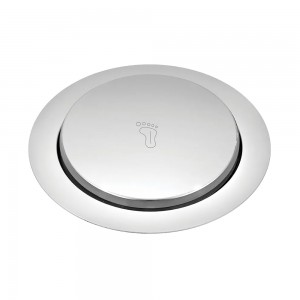 Grelha Inox Pop Up  Click Redonda com Caixilho 100Mm Cromado Esteves VAD510IWC